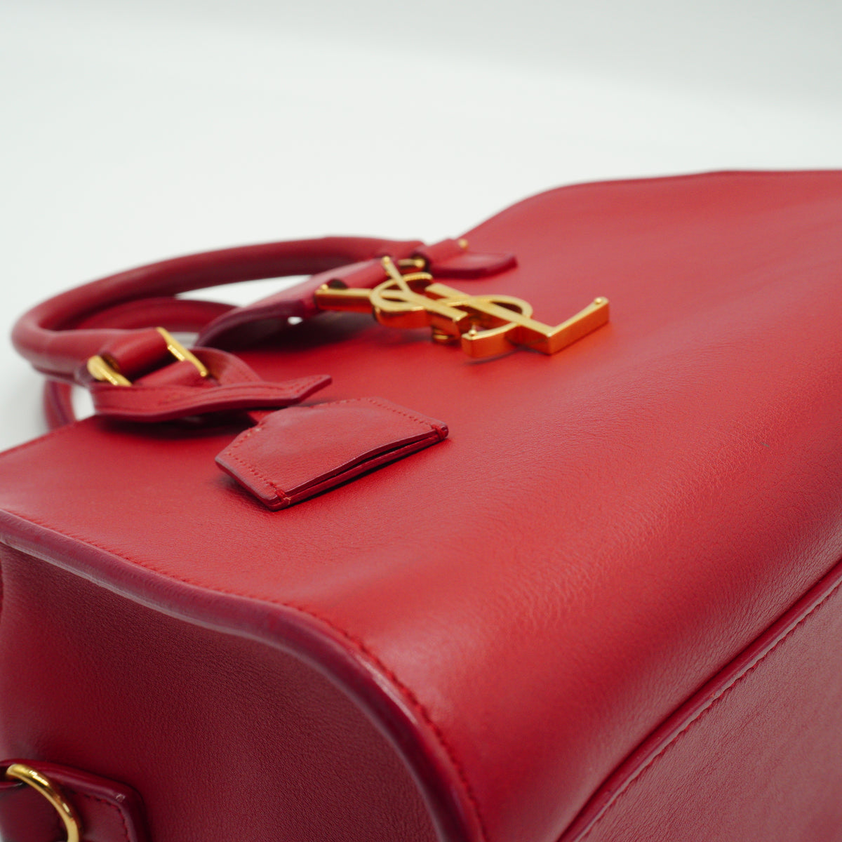 YSL	Cabas Bag Medium Red GHW