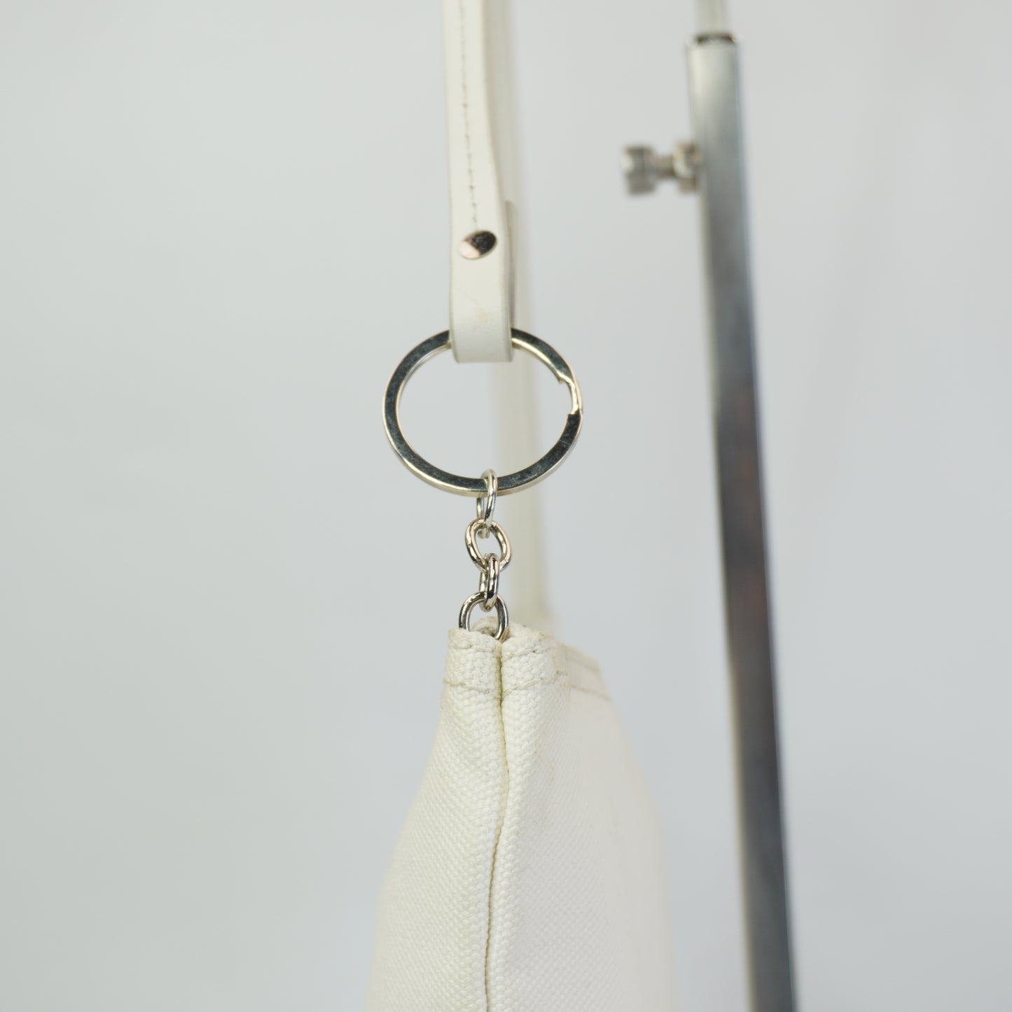 Prada Canapa Logo Canvas Pouch Small White SHW