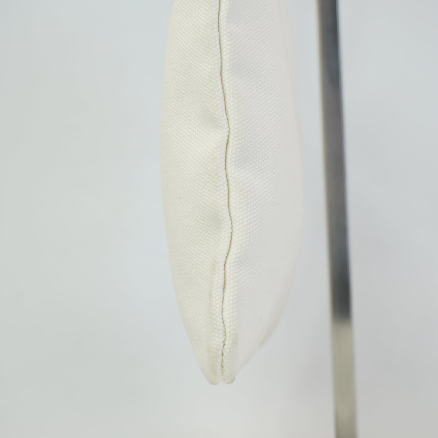 Prada Canapa Logo Canvas Pouch Small White SHW