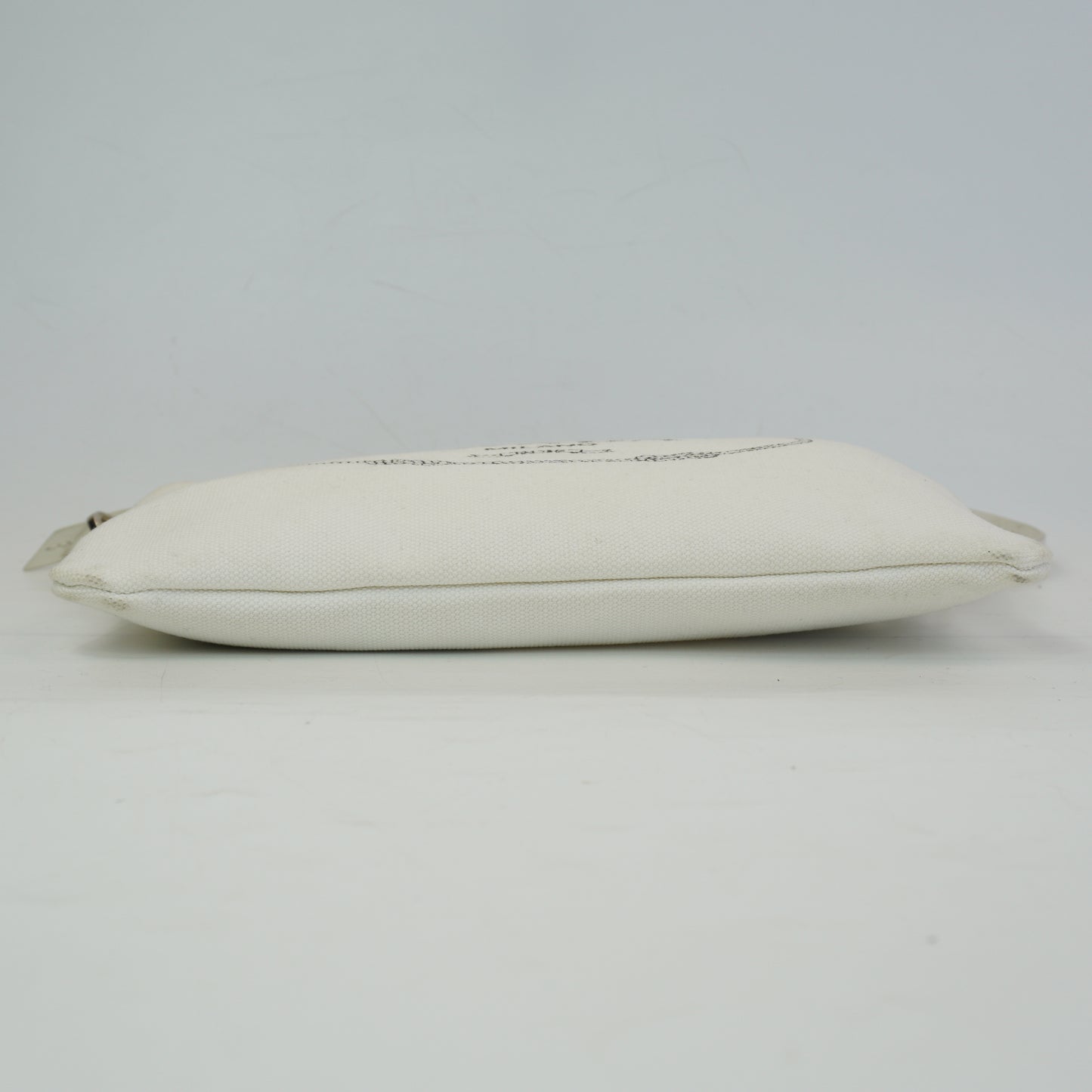 Prada Canapa Logo Canvas Pouch Small White SHW