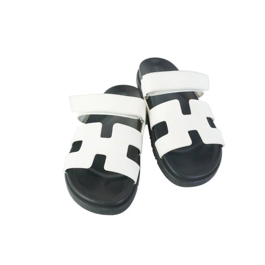 Hermes Chypre Sandal White Size 41