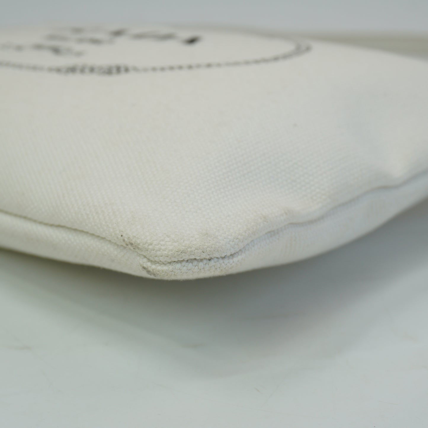 Prada Canapa Logo Canvas Pouch Small White SHW
