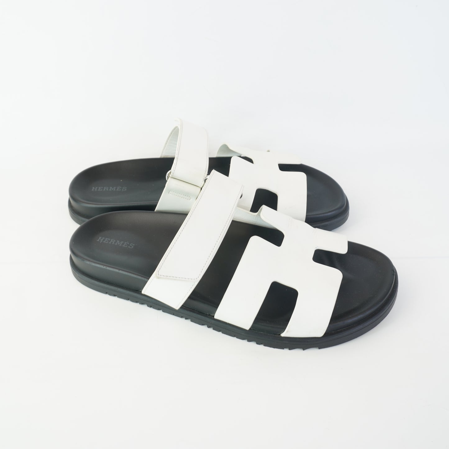 Hermes Chypre Sandal White Size 41