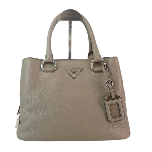 Prada  Vitello Daino Tote Bag Grey