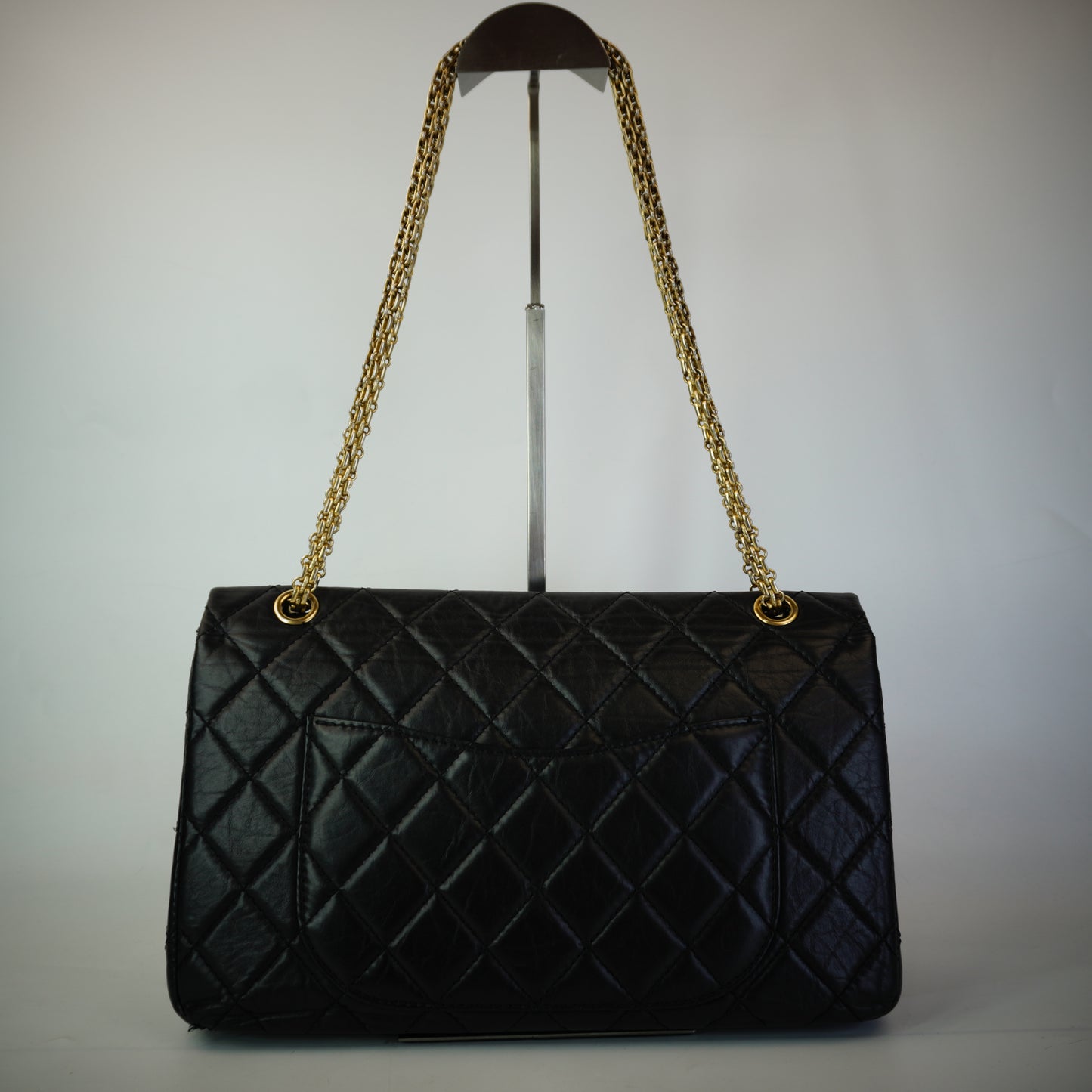 Chanel 2.55 Reissue Double Flap Black Calfskin  Medium GHW