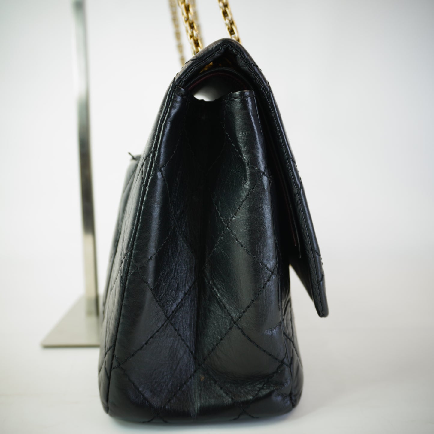 Chanel 2.55 Reissue Double Flap Black Calfskin  Medium GHW
