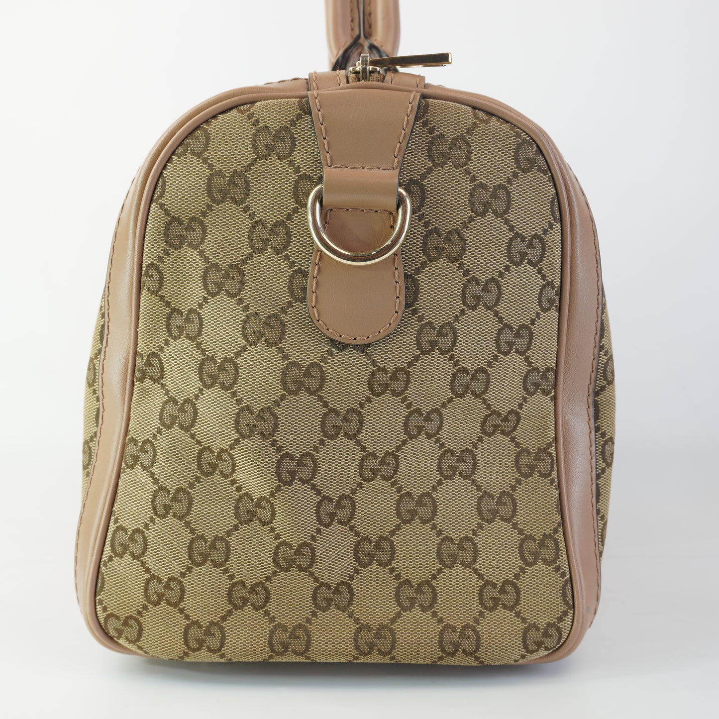 Gucci Vintage Web Boston Bag Beige