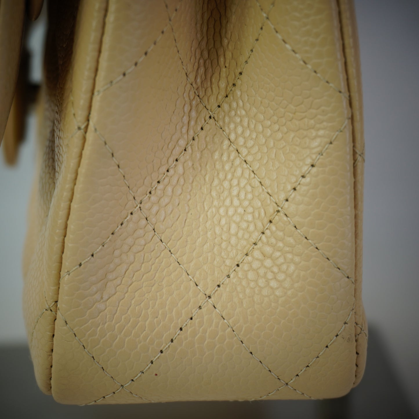 Chanel Classic Medium Double Flap Caviar Beige SHW