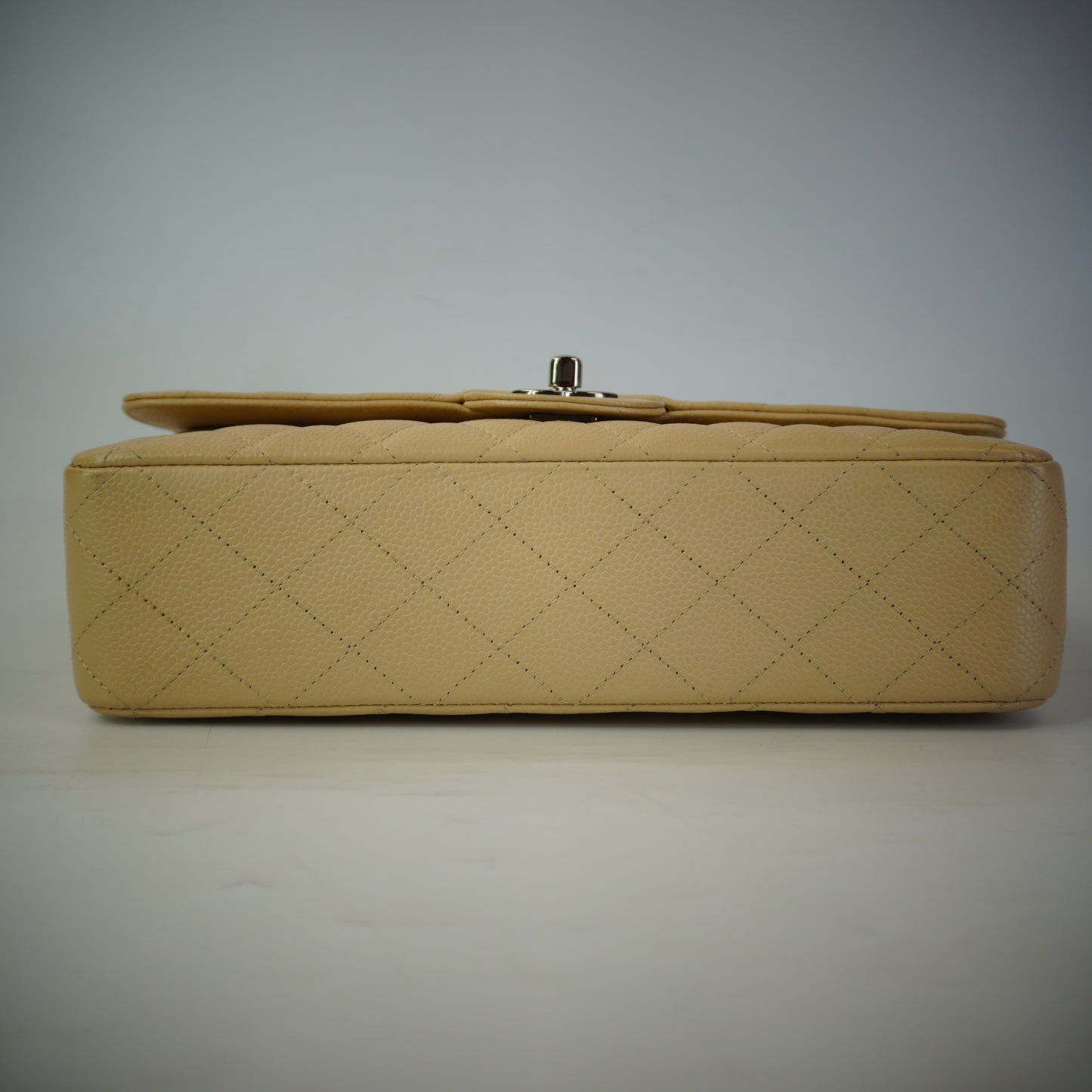 Chanel Classic Medium Double Flap Caviar Beige SHW