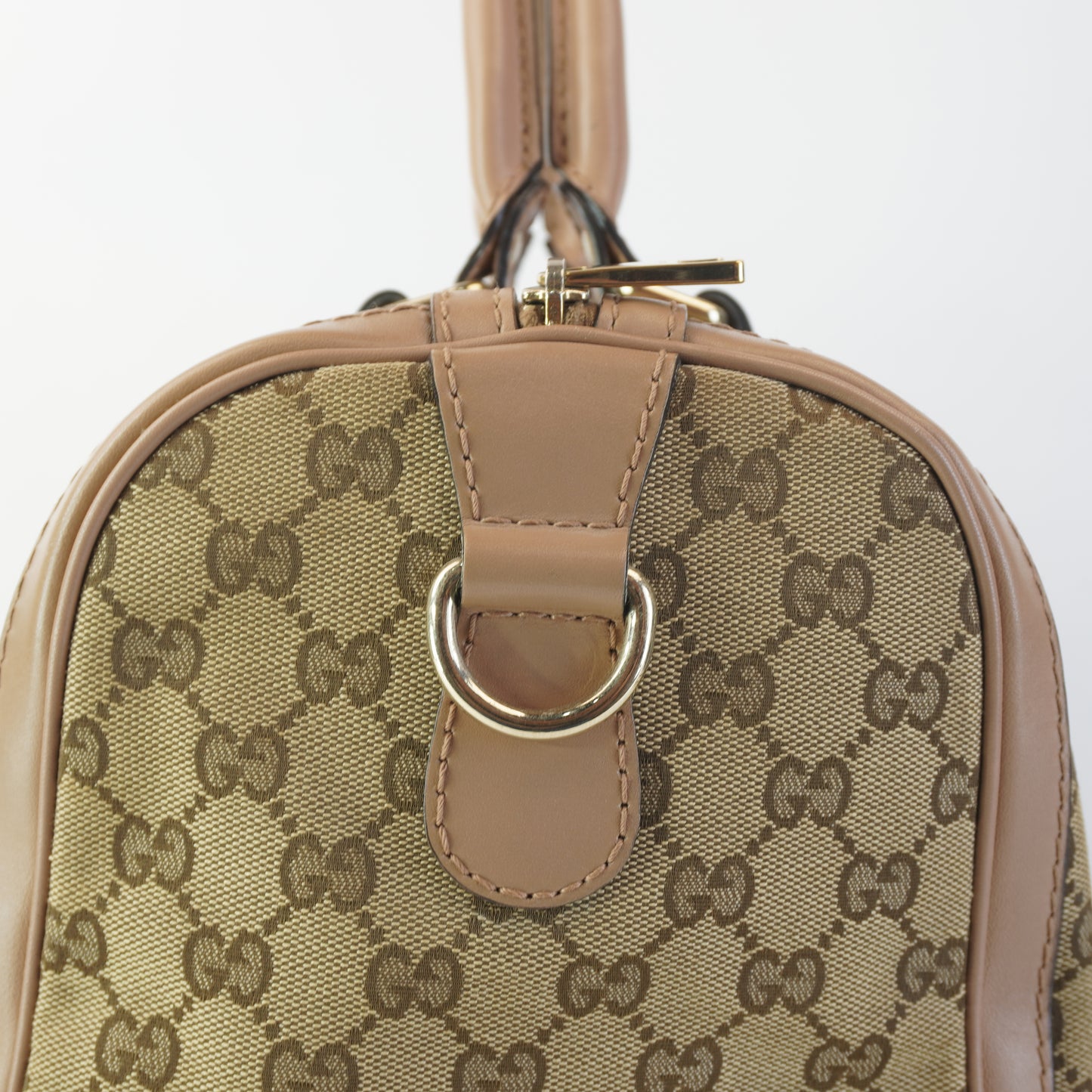 Gucci Vintage Web Boston Bag Beige