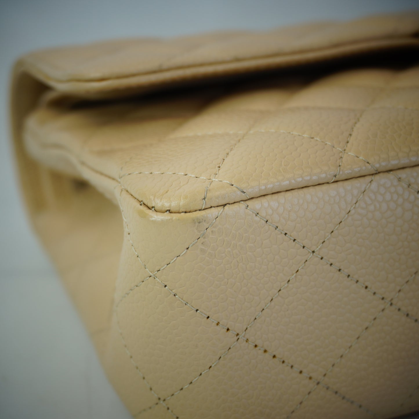 Chanel Classic Medium Double Flap Caviar Beige SHW