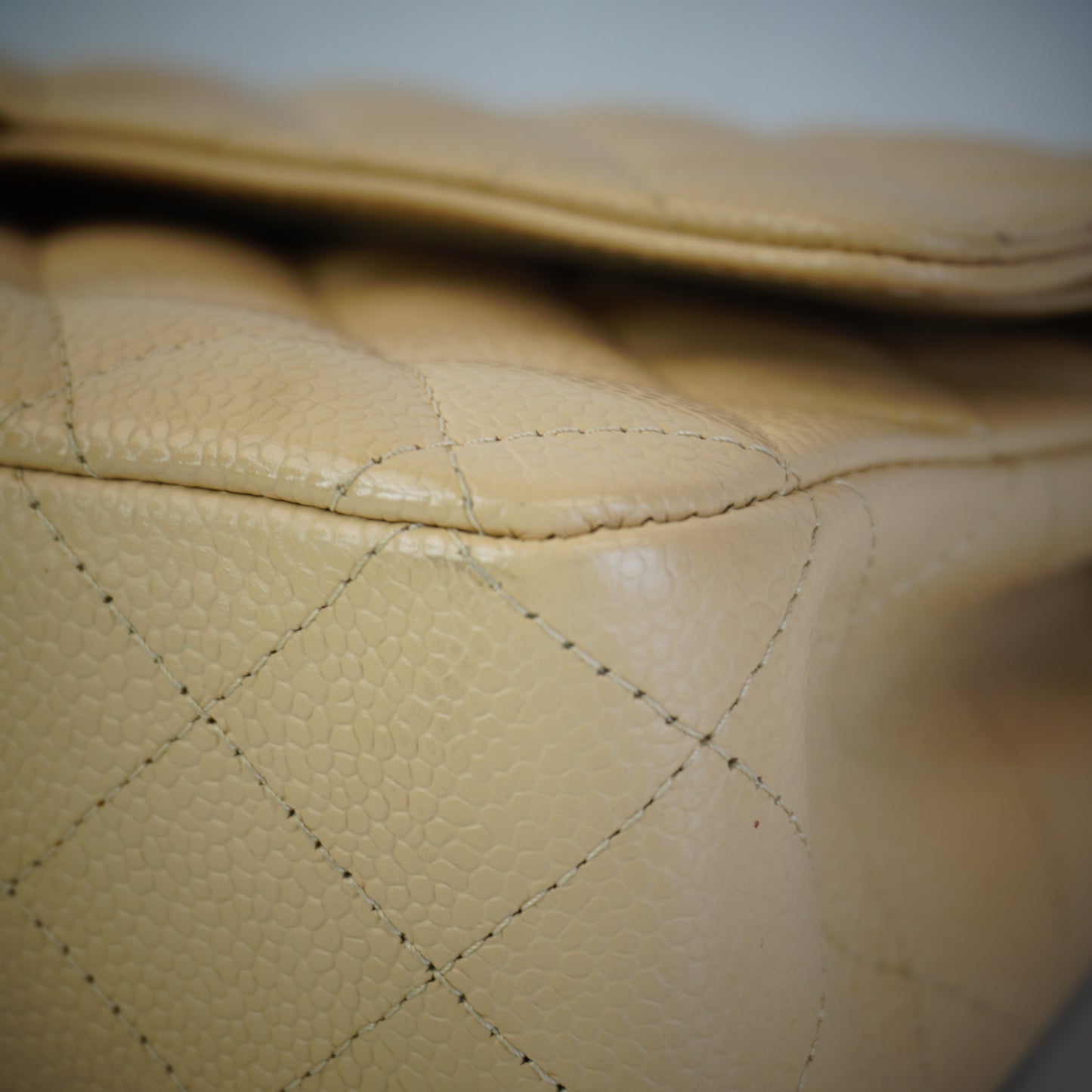 Chanel Classic Medium Double Flap Caviar Beige SHW