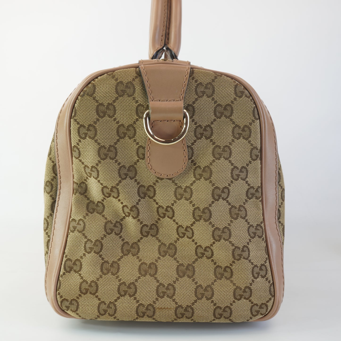 Gucci Vintage Web Boston Bag Beige