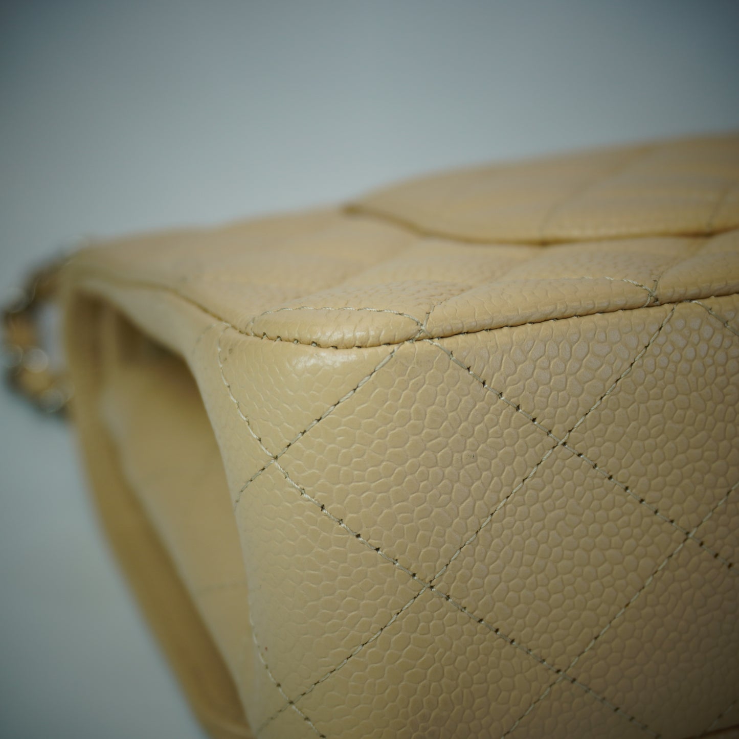 Chanel Classic Medium Double Flap Caviar Beige SHW