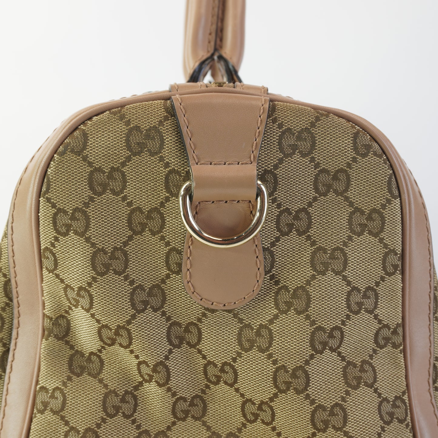 Gucci Vintage Web Boston Bag Beige