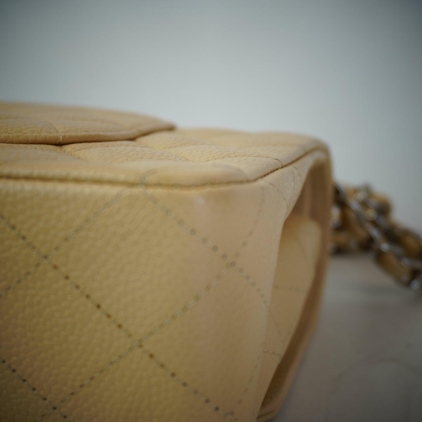 Chanel Classic Medium Double Flap Caviar Beige SHW