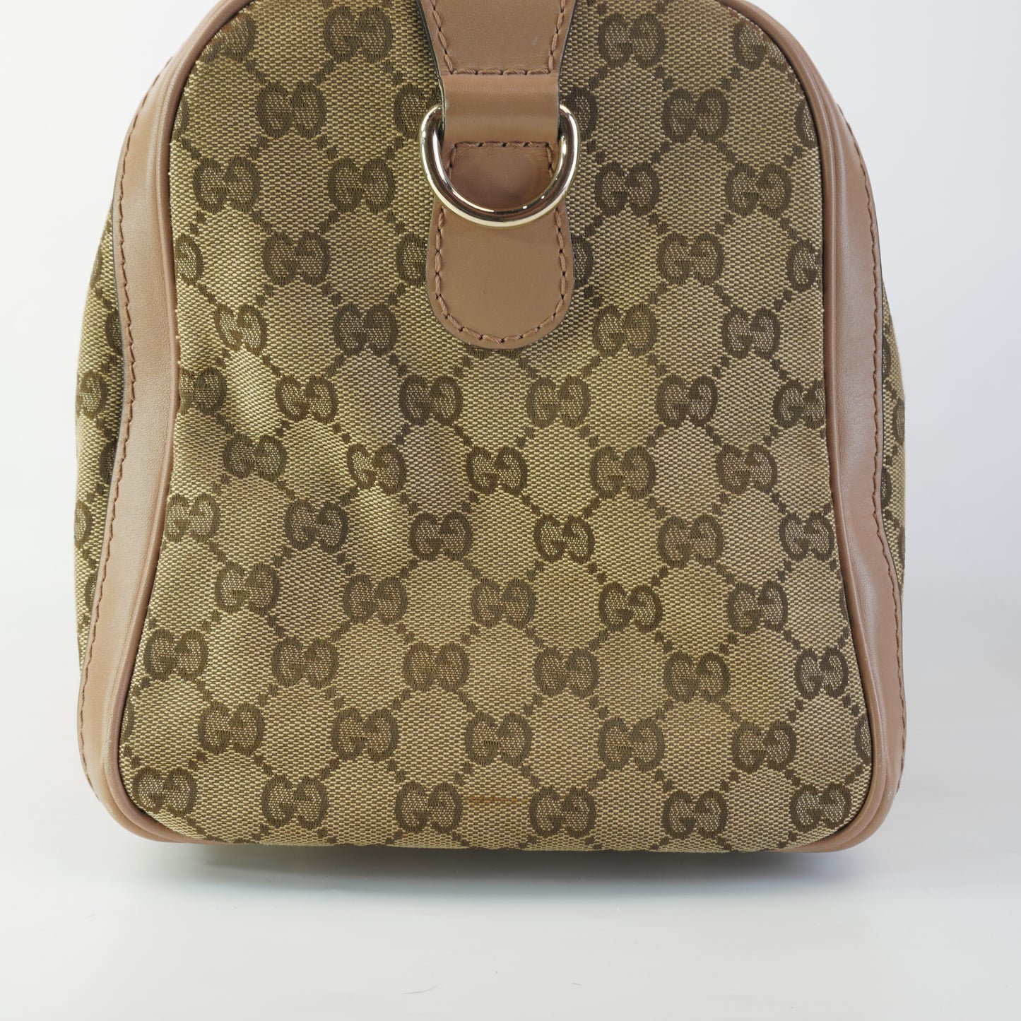 Gucci Vintage Web Boston Bag Beige