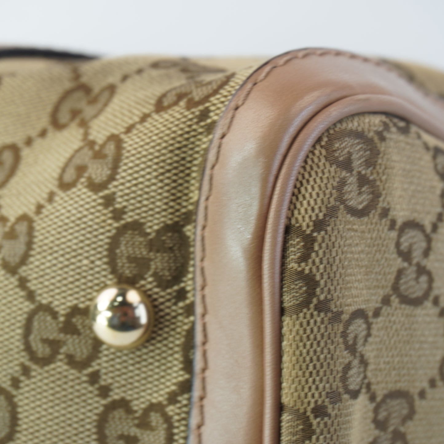 Gucci Vintage Web Boston Bag Beige