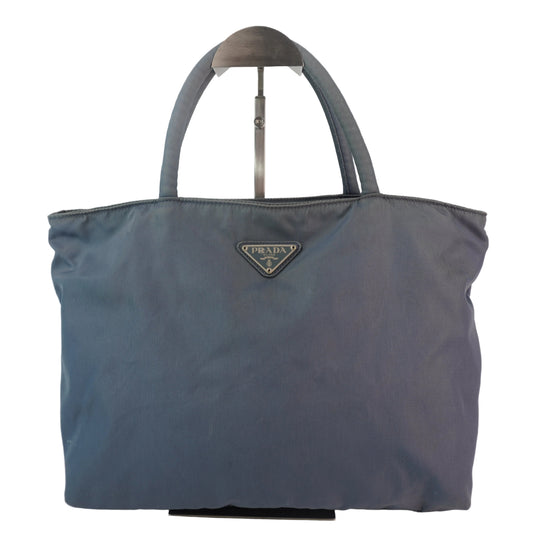 Prada Tessuto Nylon Tote Grayish Blue