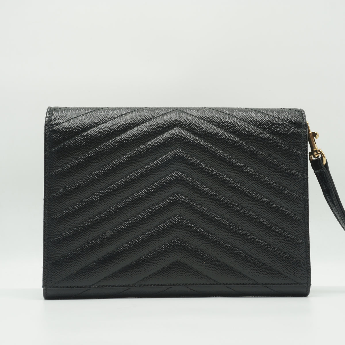 YSL	Cassandre Envelope Clutch Black Small GHW
