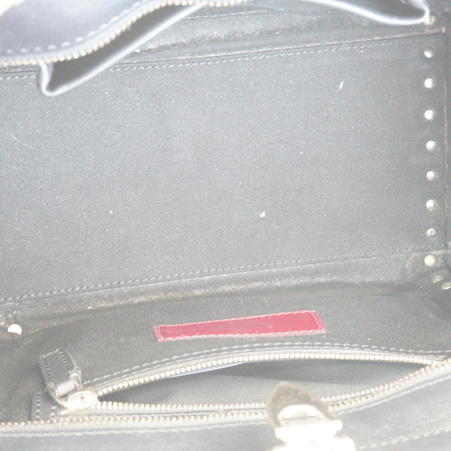Valentino Rockstud Grainy Tote GHW Small Black