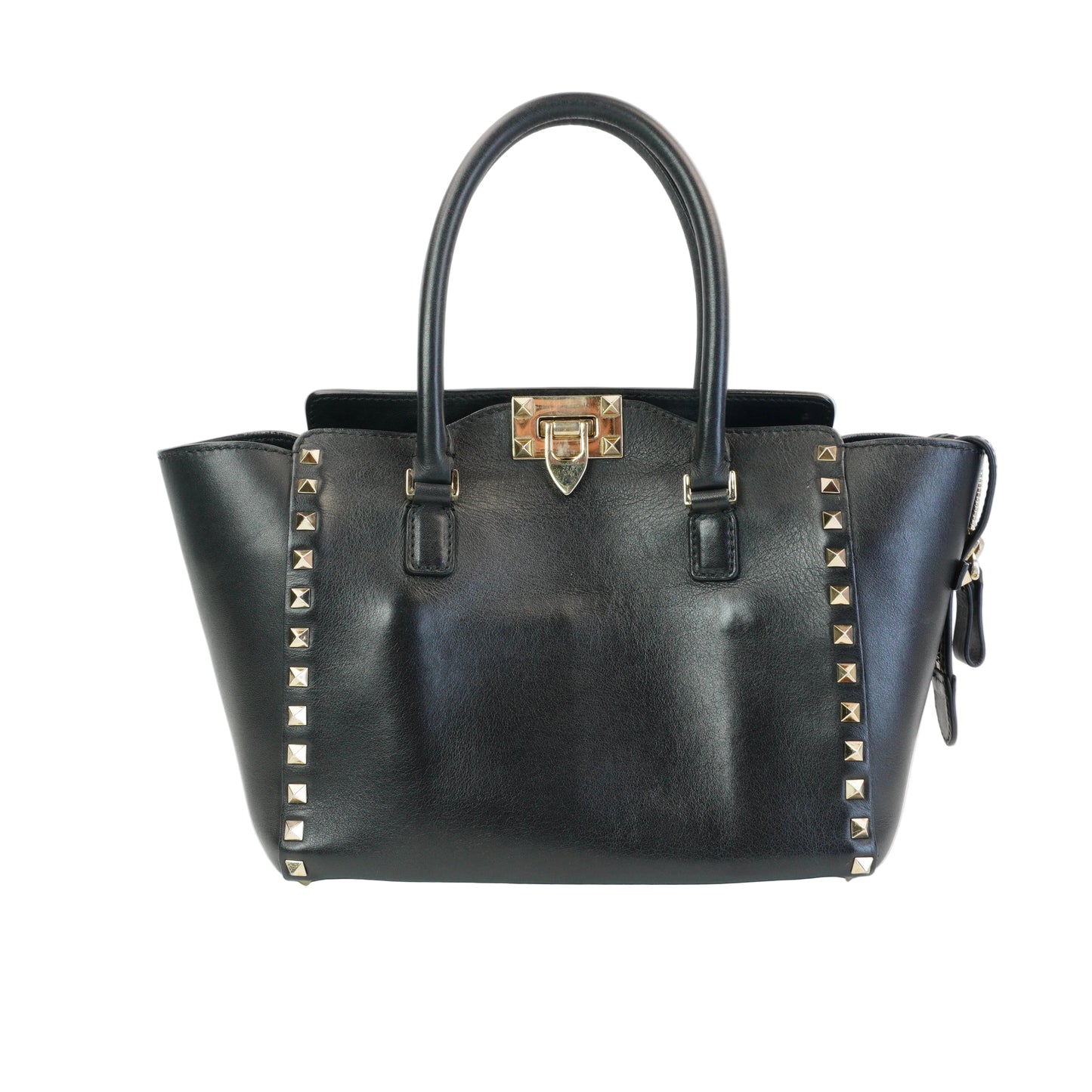 Valentino Rockstud Grainy Tote GHW Small Black
