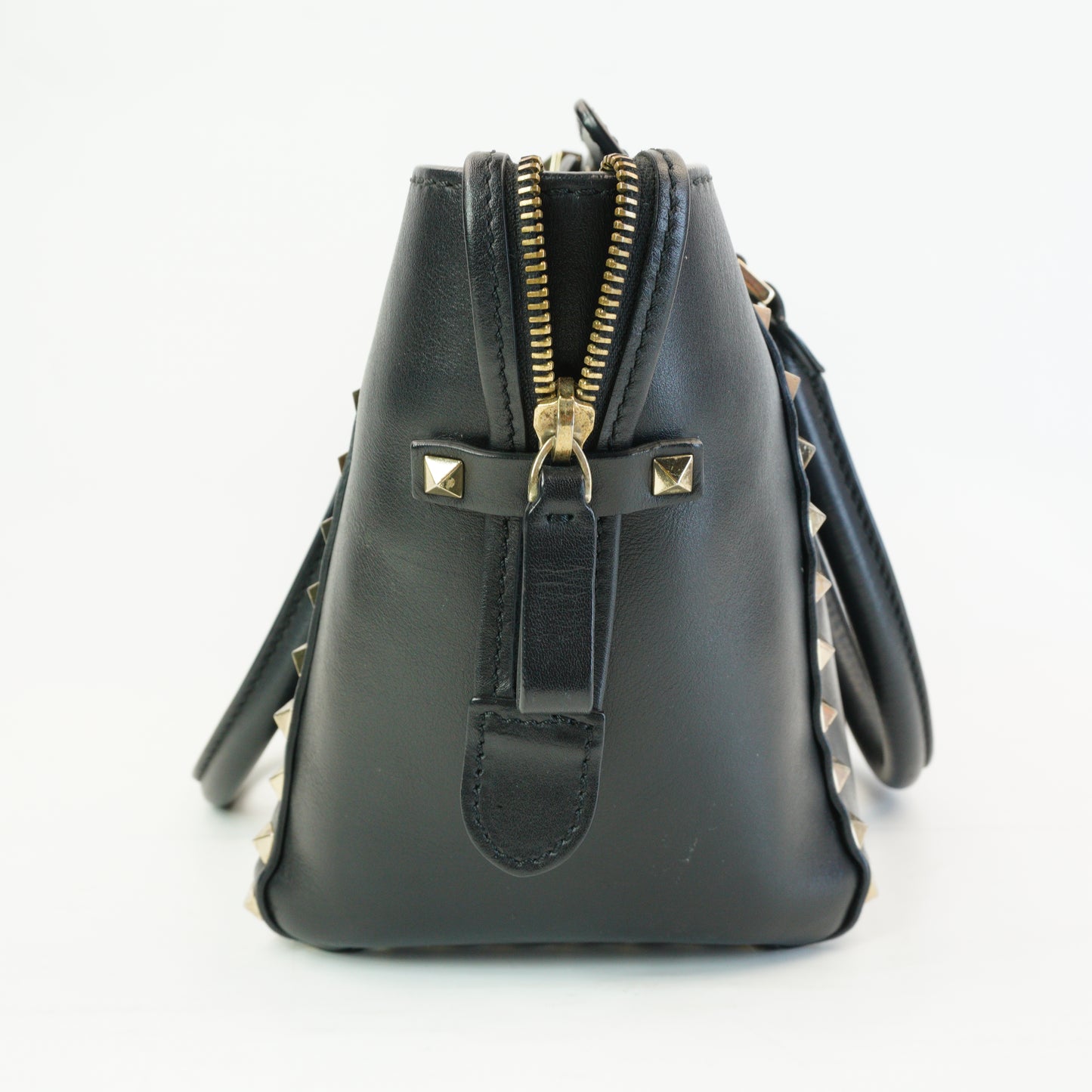 Valentino Rockstud Grainy Tote GHW Small Black