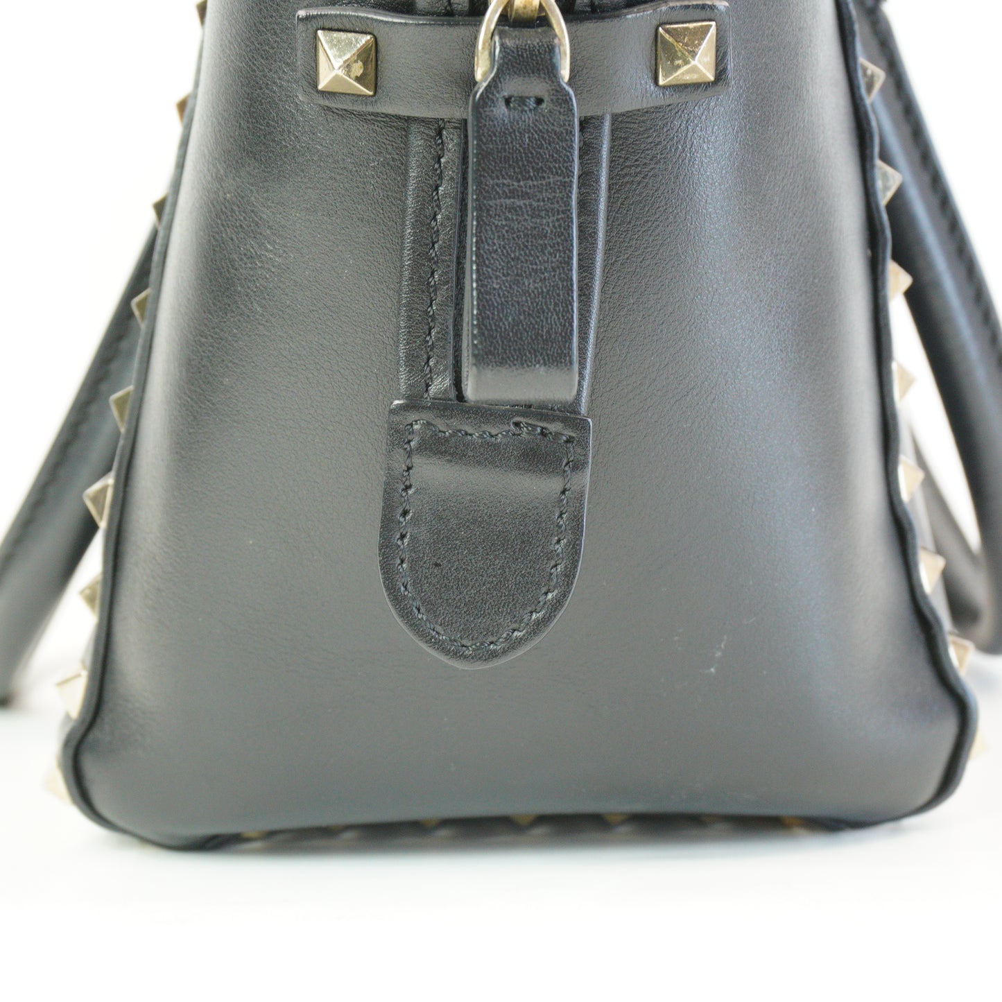 Valentino Rockstud Grainy Tote GHW Small Black