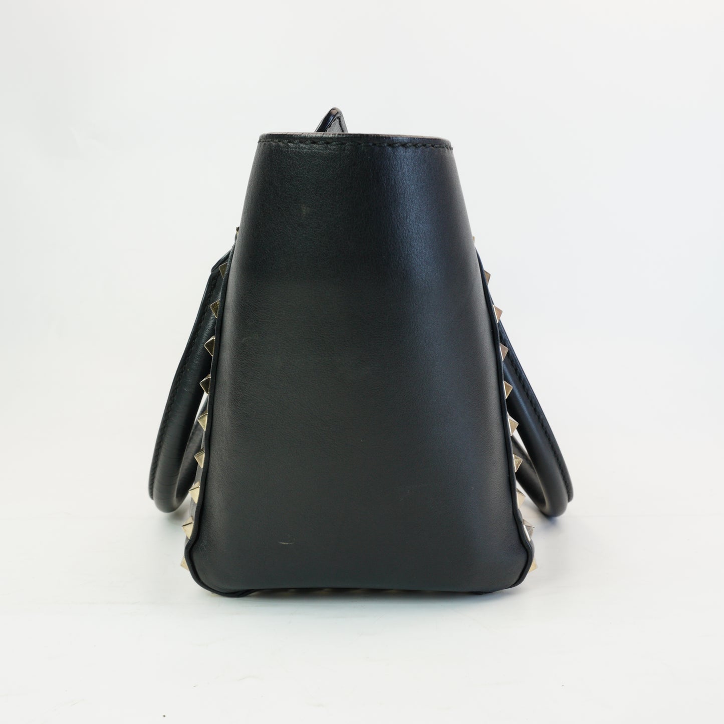 Valentino Rockstud Grainy Tote GHW Small Black