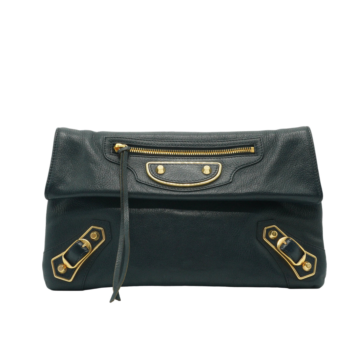 Balenciaga	City Metallic Edge Envelope Clutch Crossbody Small GHW