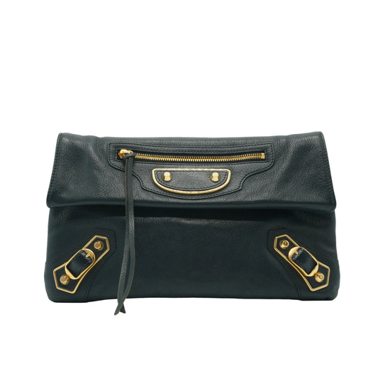 Balenciaga	City Metallic Edge Envelope Clutch Crossbody Small GHW