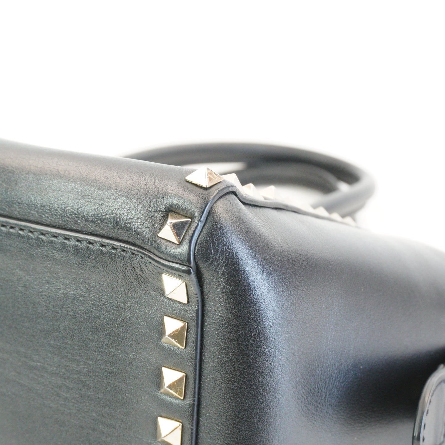 Valentino Rockstud Grainy Tote GHW Small Black