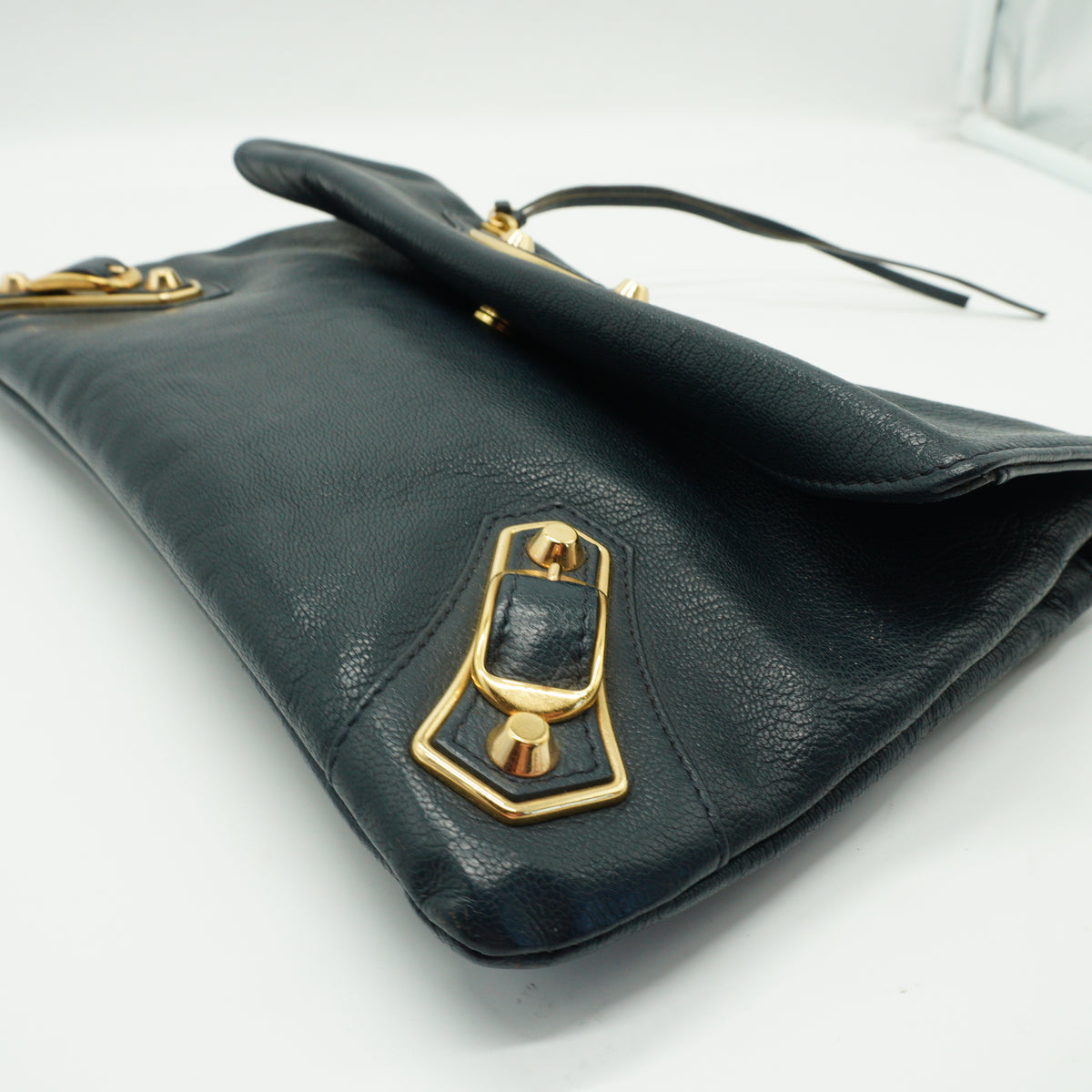 Balenciaga	City Metallic Edge Envelope Clutch Crossbody Small GHW