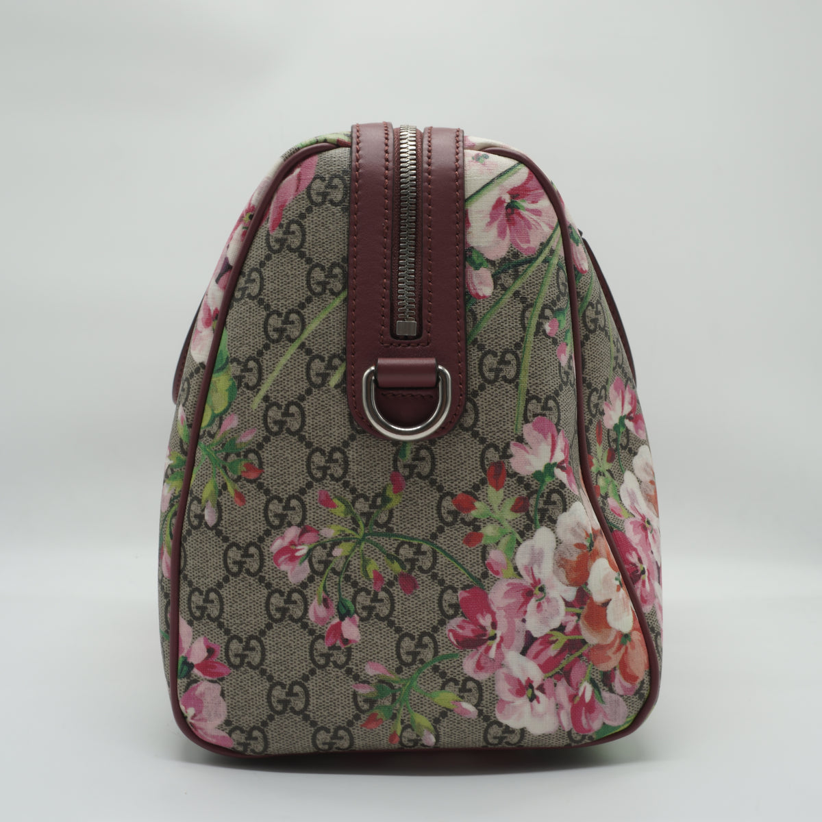 Gucci GG Supreme Monogram Blooms Large Boston Top Handle SHW