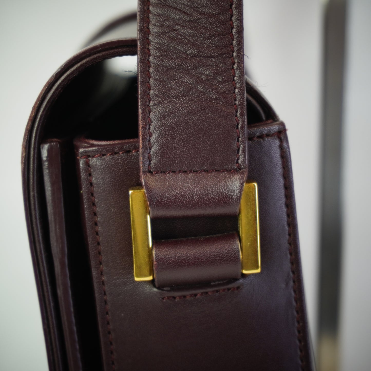 YSL	Universite Flap Burgundy Medium GHW
