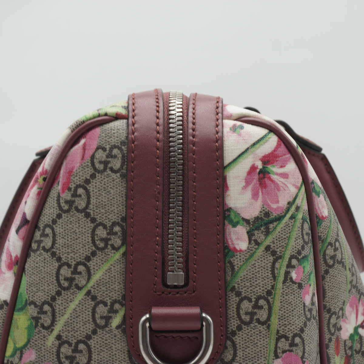 Gucci GG Supreme Monogram Blooms Large Boston Top Handle SHW