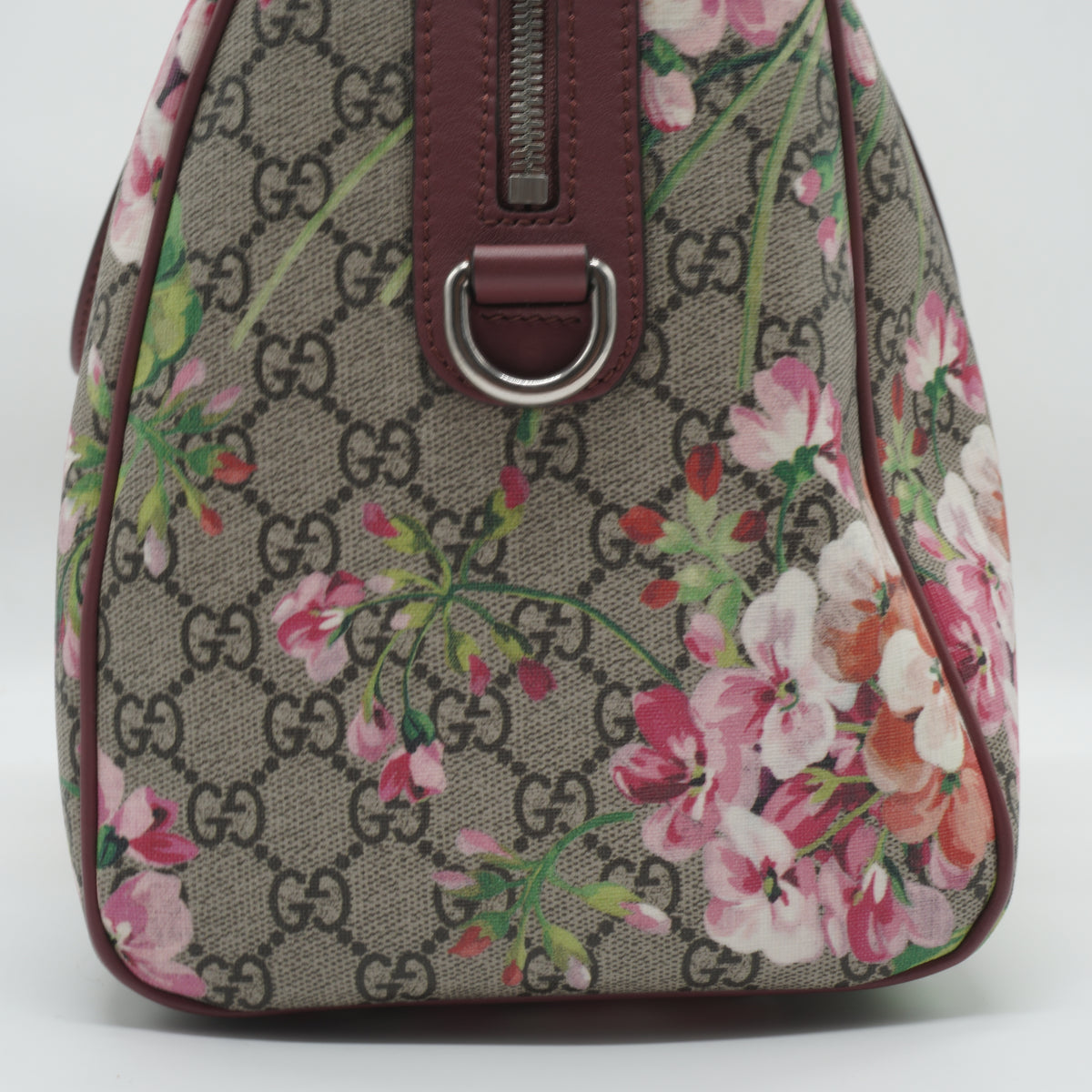Gucci GG Supreme Monogram Blooms Large Boston Top Handle SHW