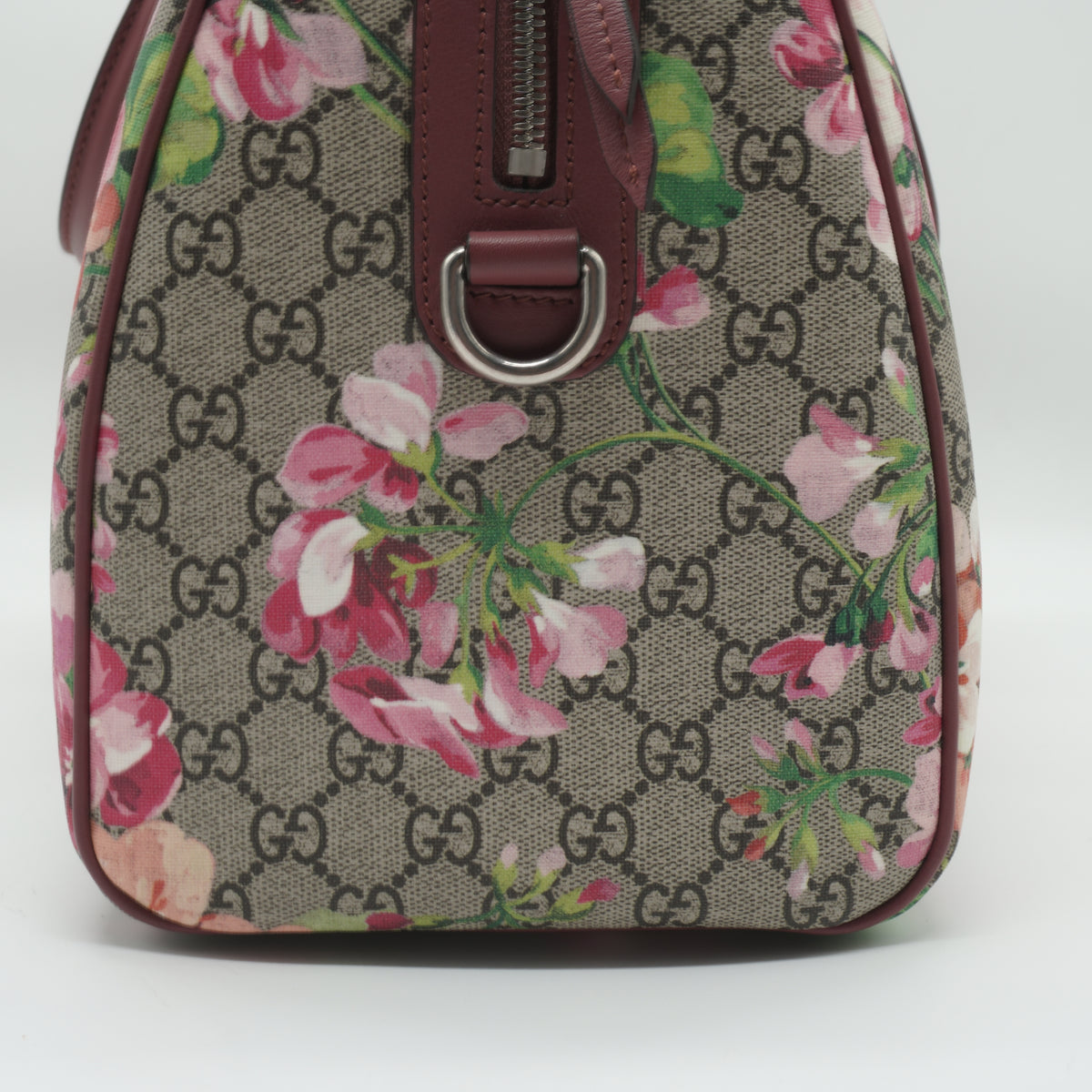 Gucci GG Supreme Monogram Blooms Large Boston Top Handle SHW