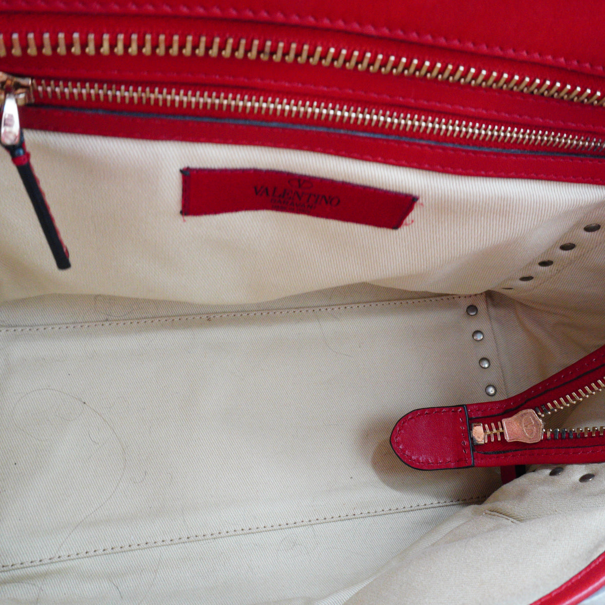 Valentino Rockstud Double Handle Tote Bag GHW Large