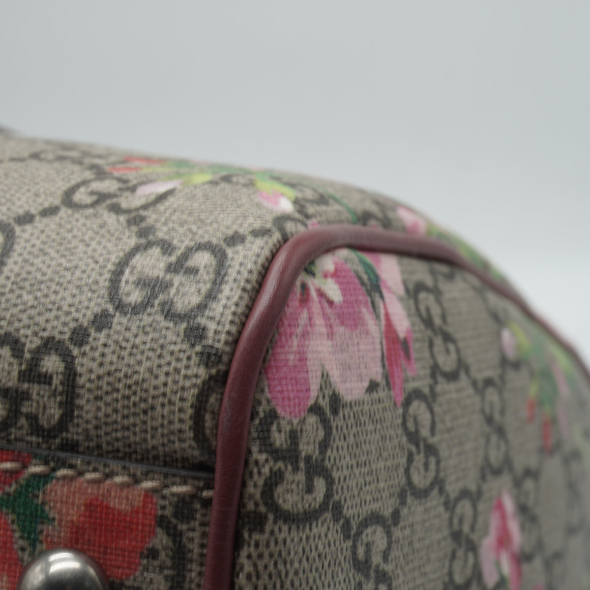 Gucci GG Supreme Monogram Blooms Large Boston Top Handle SHW
