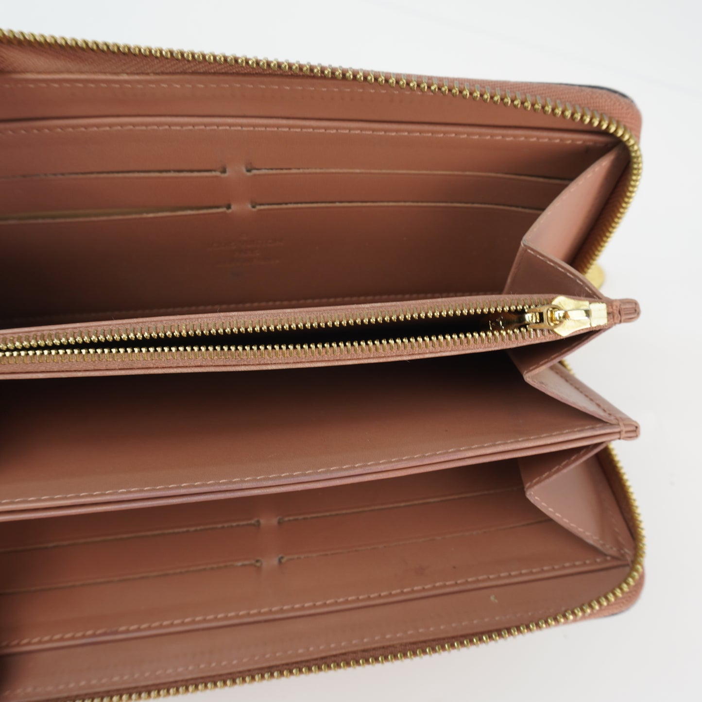 Louis Vuitton Vernis Zippy Wallet Brown Patent