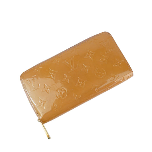 Louis Vuitton Vernis Zippy Wallet Brown Patent