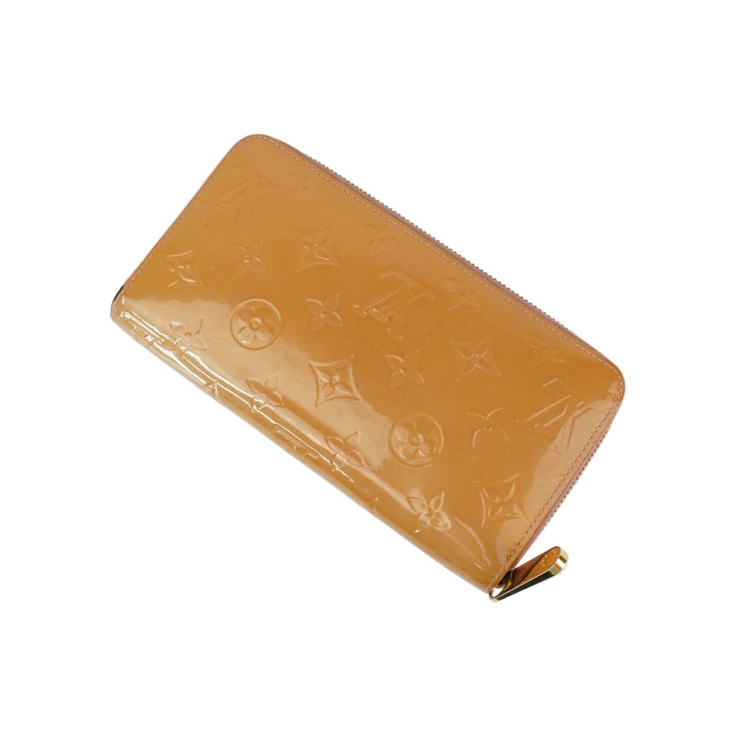 Louis Vuitton Vernis Zippy Wallet Brown Patent