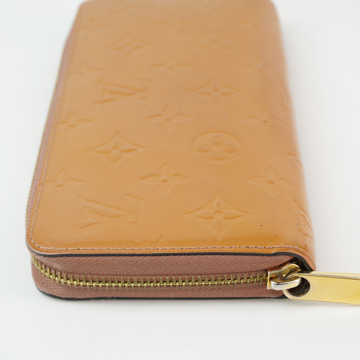 Louis Vuitton Vernis Zippy Wallet Brown Patent