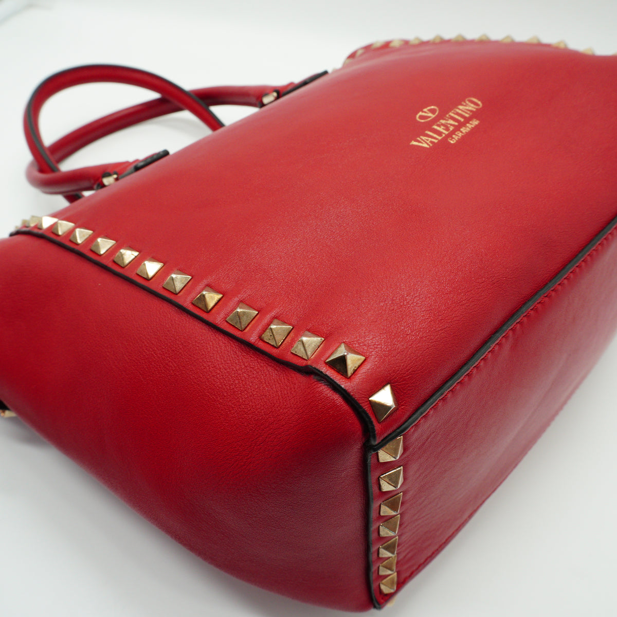 Valentino Rockstud Double Handle Tote Bag GHW Large