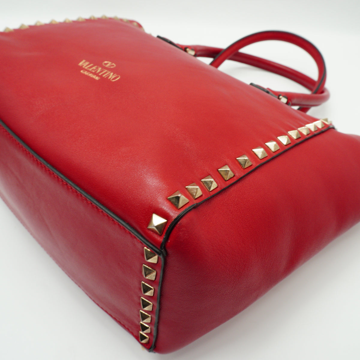 Valentino Rockstud Double Handle Tote Bag GHW Large