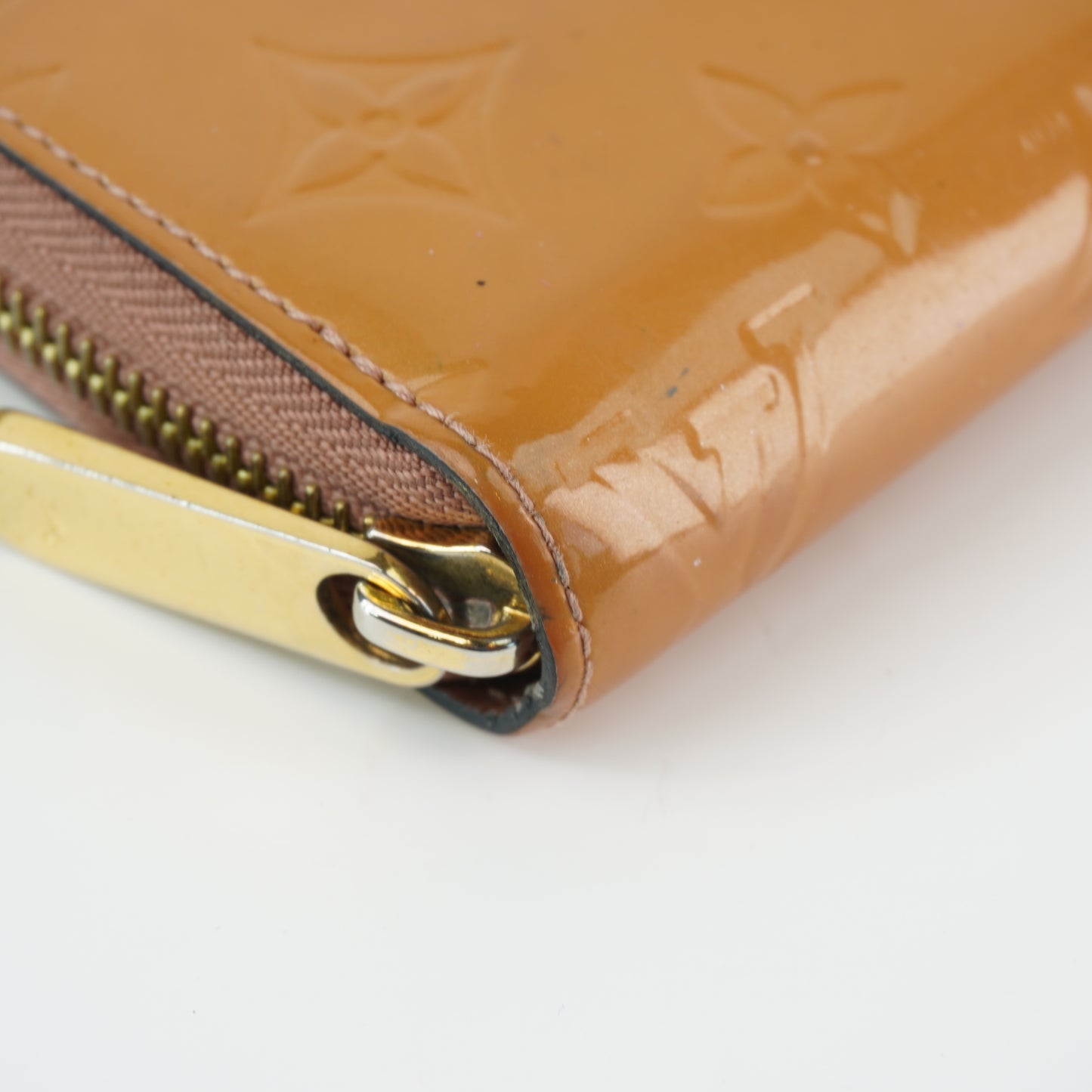 Louis Vuitton Vernis Zippy Wallet Brown Patent
