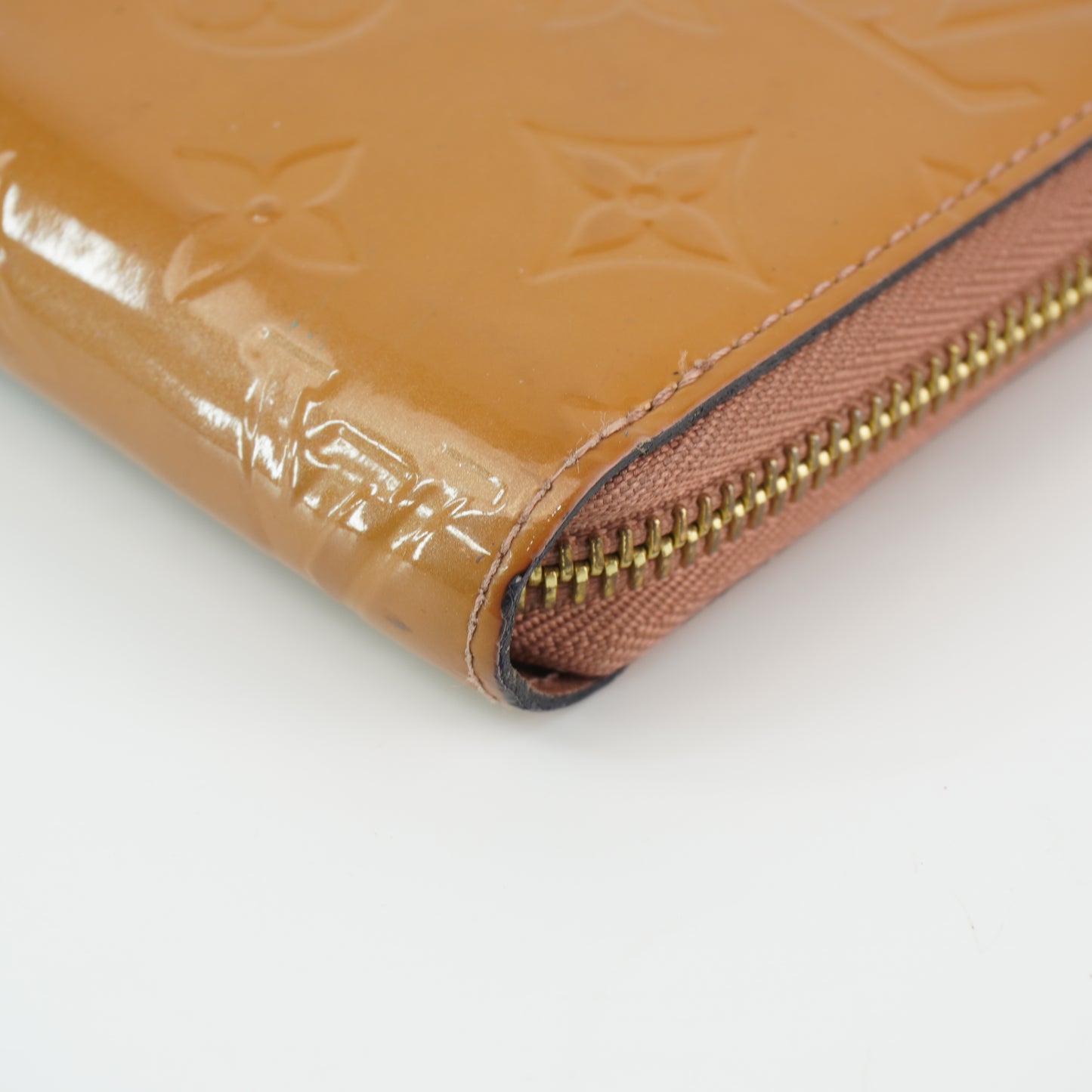 Louis Vuitton Vernis Zippy Wallet Brown Patent