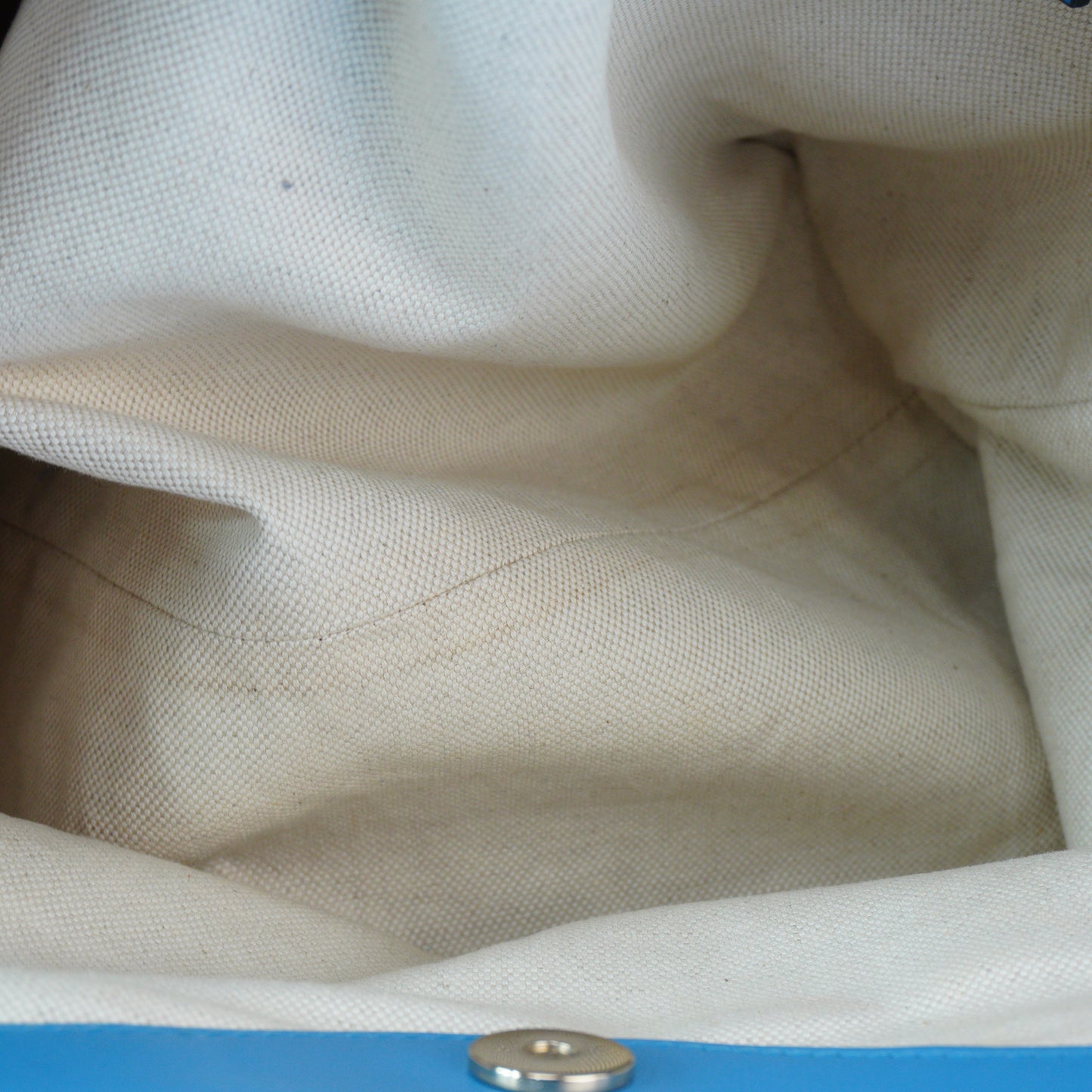 Gucci Biege GG Canvas With Distinct Blue leather Trim Medium GHW