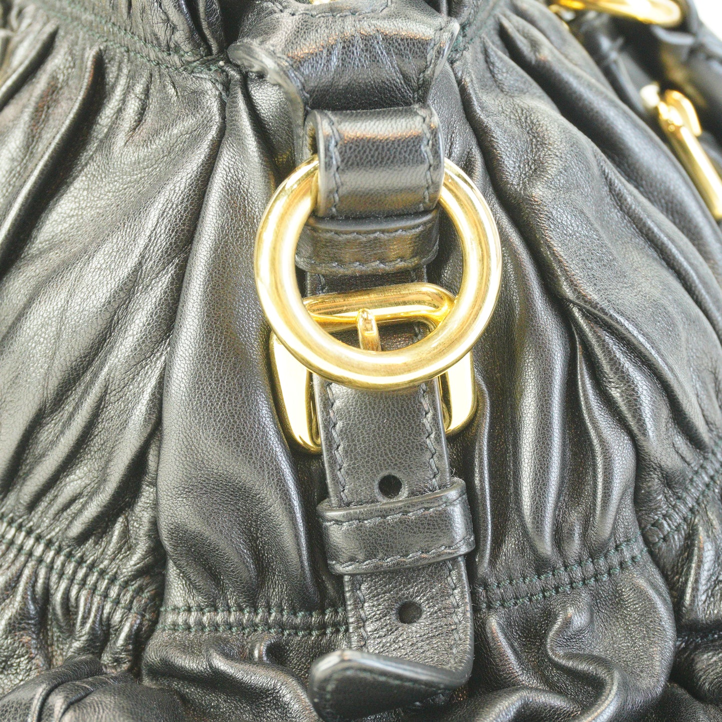 Prada Nappa Gaufre Leather Satchel Horizontal Small Black GHW